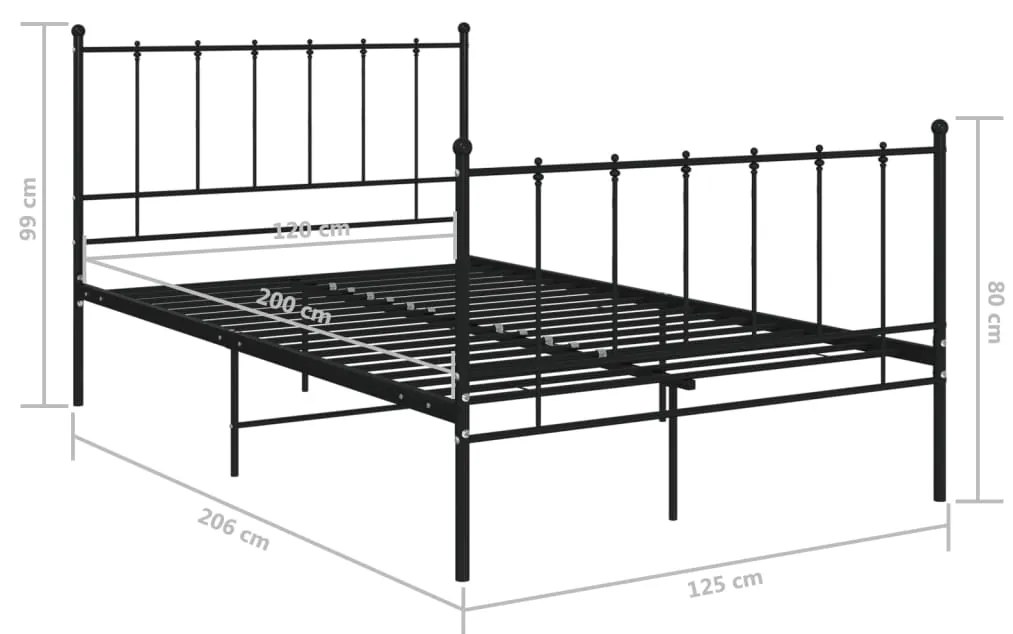 Estrutura de cama 120x200 cm metal preto