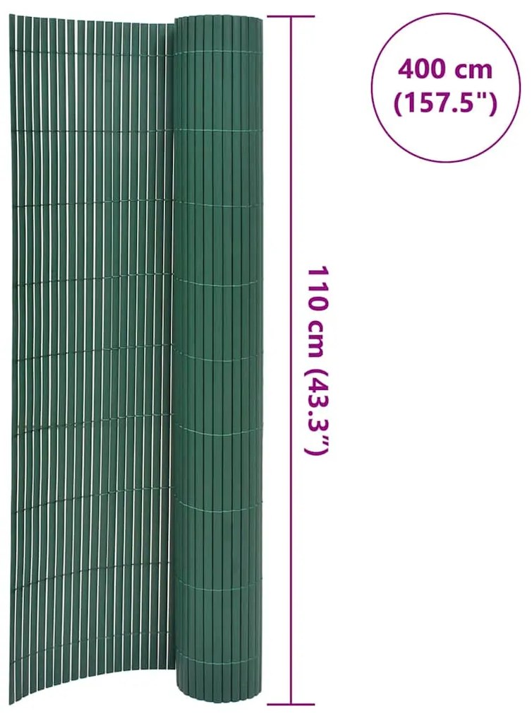 Cerca de jardim dupla face 110x400 cm verde
