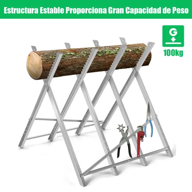 Cavalete para Cortar dobrável Lenha Suporta até 100 kg Lenha de corte portátil 82 x 82 x 80 cm 82 x 82 x 80 cm