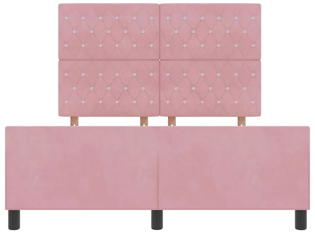 Cama vidaXL Rosa 160x200 cm Veludo