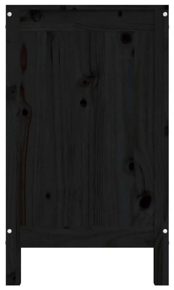 Caixa para roupa 88,5x44x76 cm madeira de pinho maciça preto