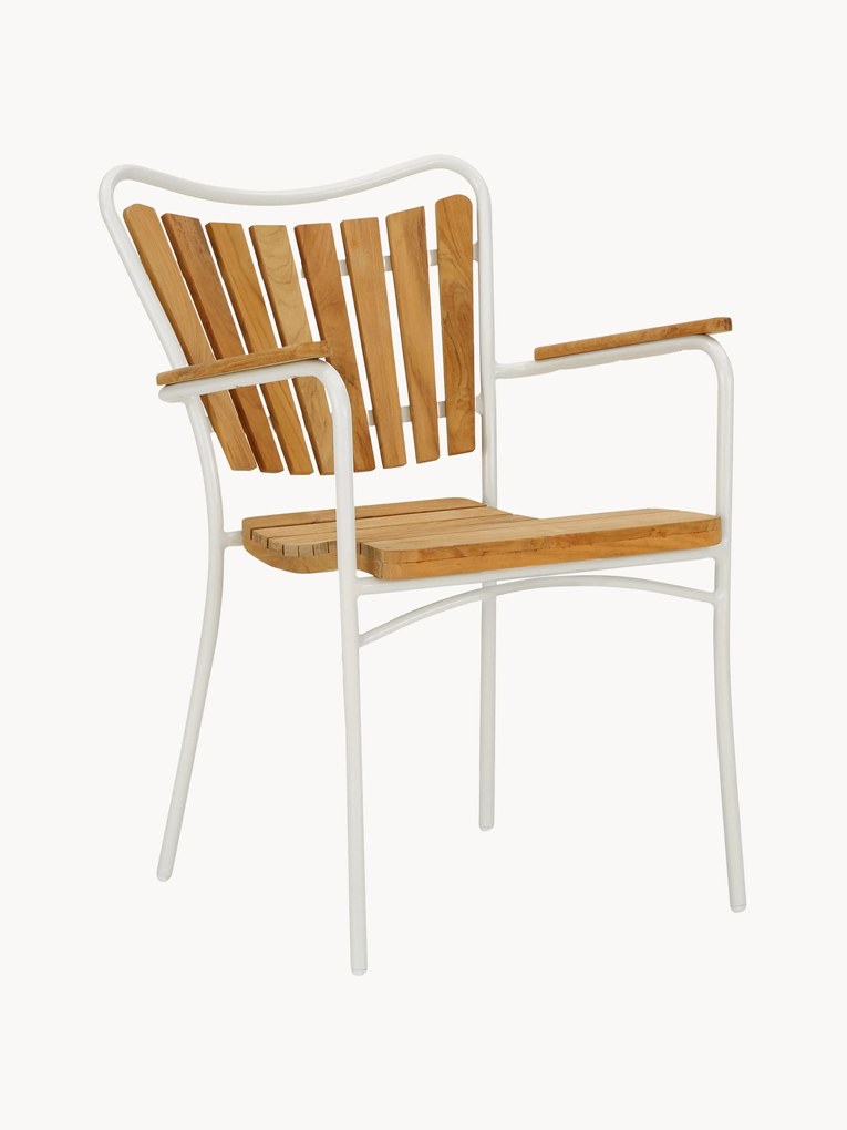 Cadeiras de jardim em madeira de teca Ellen, conjunto de 2