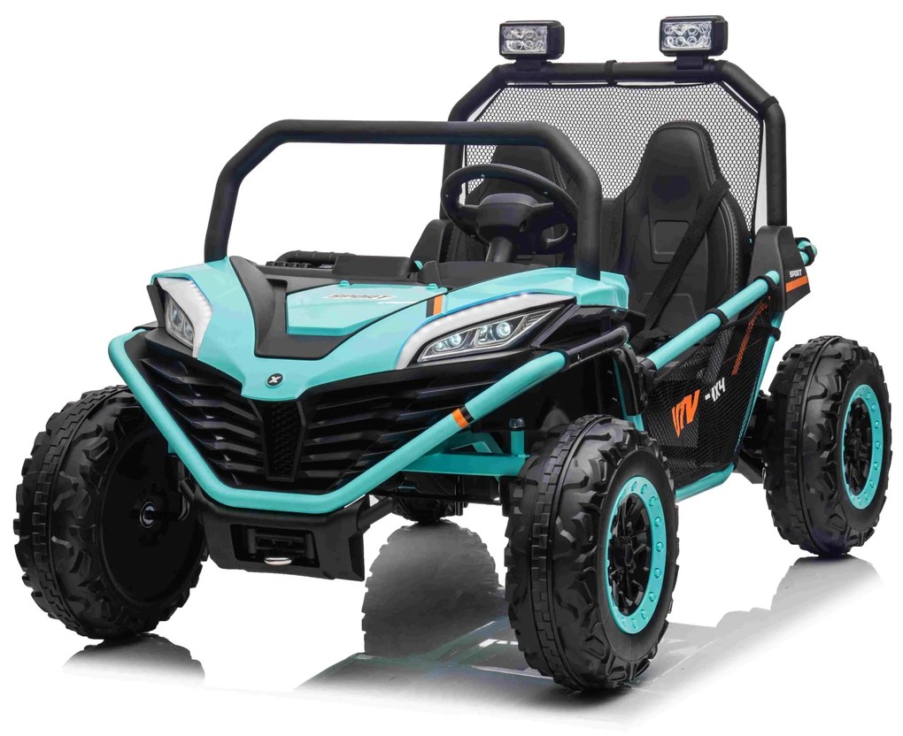 Carro elétrico para Crianças 24V 2 Lugares Buggy FASTER Rodas de EVA, Assento de couro Verde