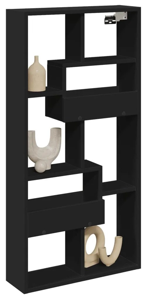 Armário de parede 50x15x100 cm derivados de madeira preto