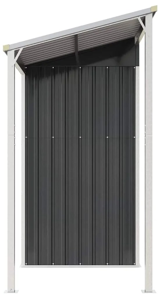 Abrigo de jardim com alpendre 277x107x181 cm aço antracite