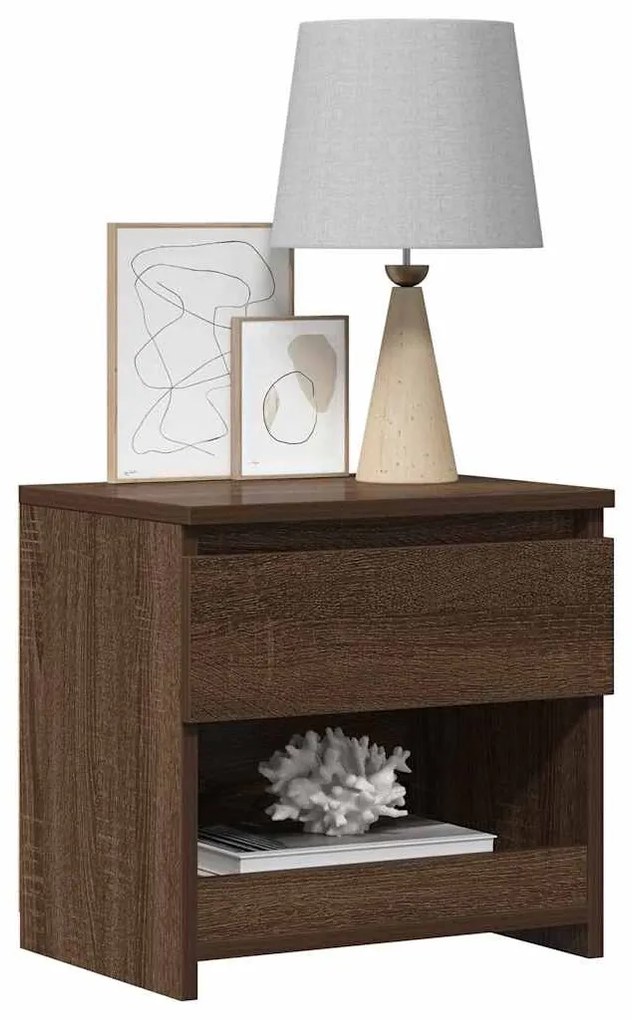 Mesa cabeceira 40x30x39 cm derivados madeira carvalho castanho