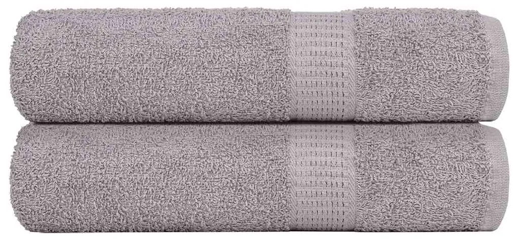 vidaXL Toalhas de banho FROGN 2 pcs 100x150 cm 360 g/m² cinzento