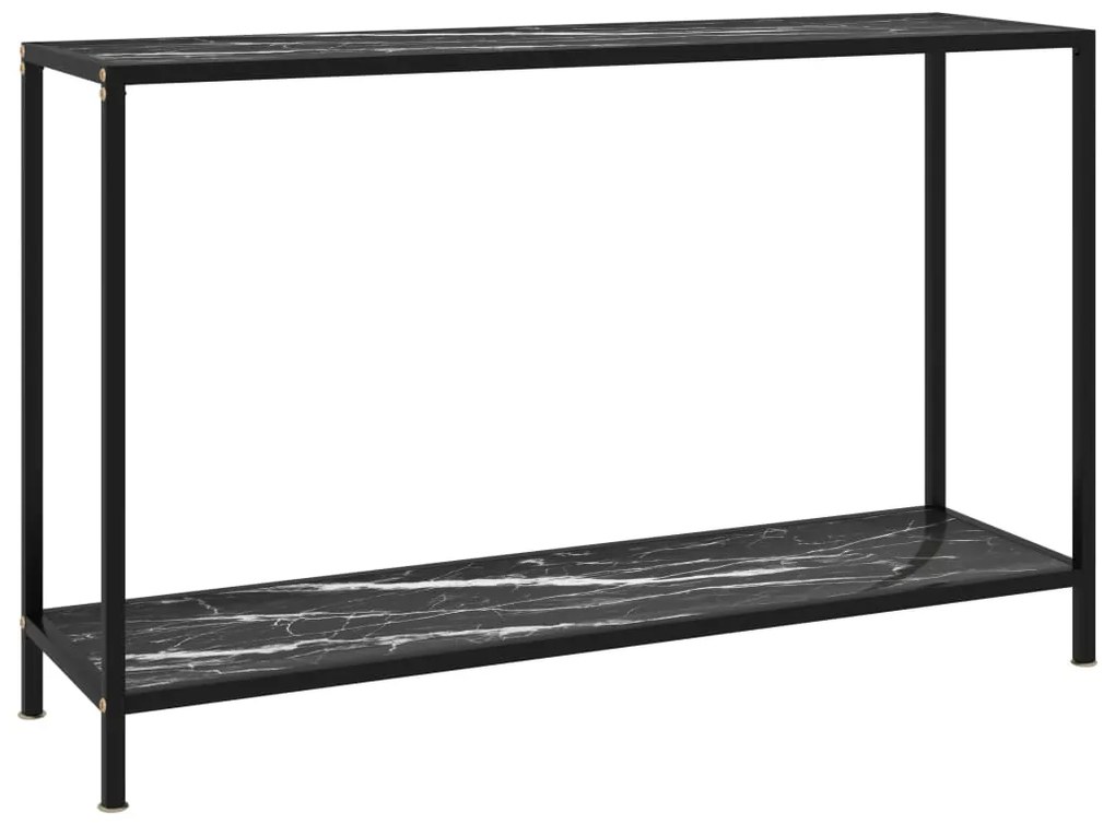 Mesa consola 120x35x75 cm vidro temperado preto