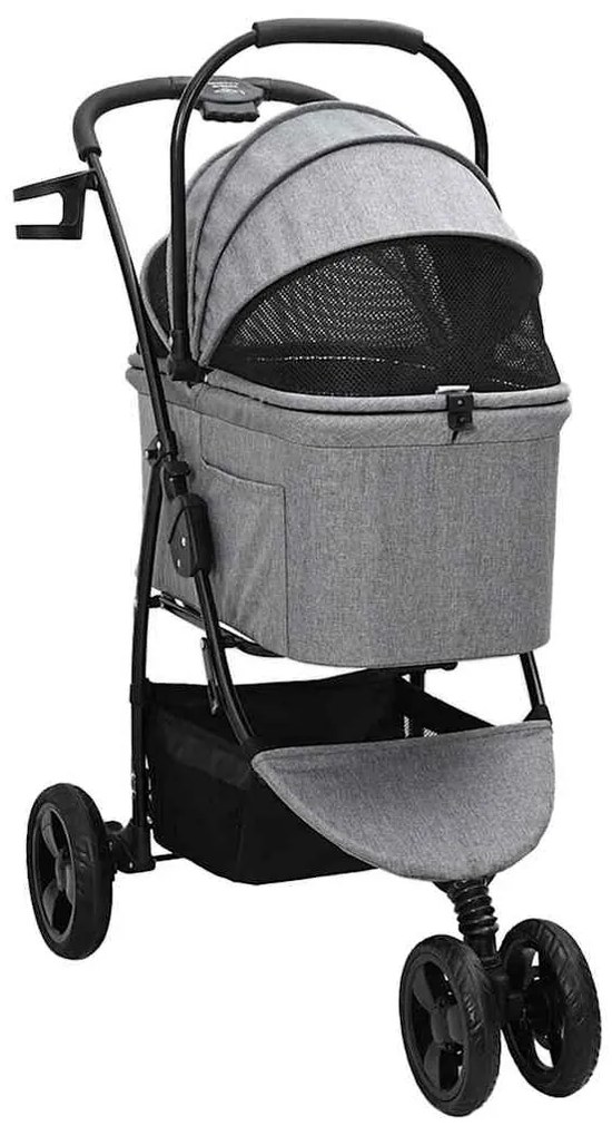 Carrinho de Pet Dobrável Cinzeto 78 x 54 x 101 cm Tecido Oxford