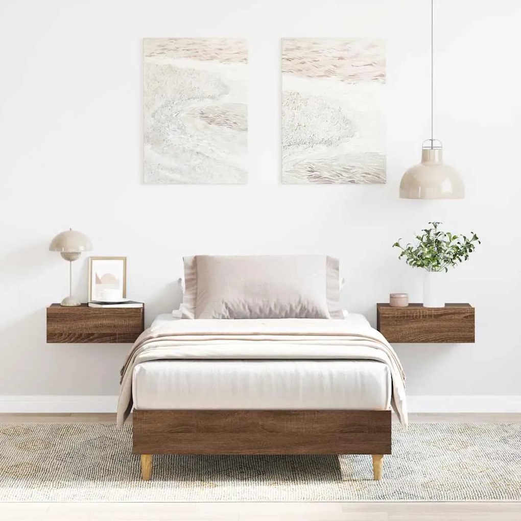 Estrutura cama s/ colchão 90x190 cm carvalho castanho