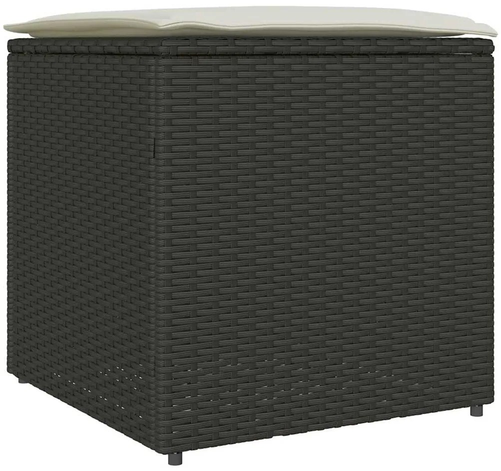 Caixa de Almofadas Preta 50x50x50 cm Vime Poliéster