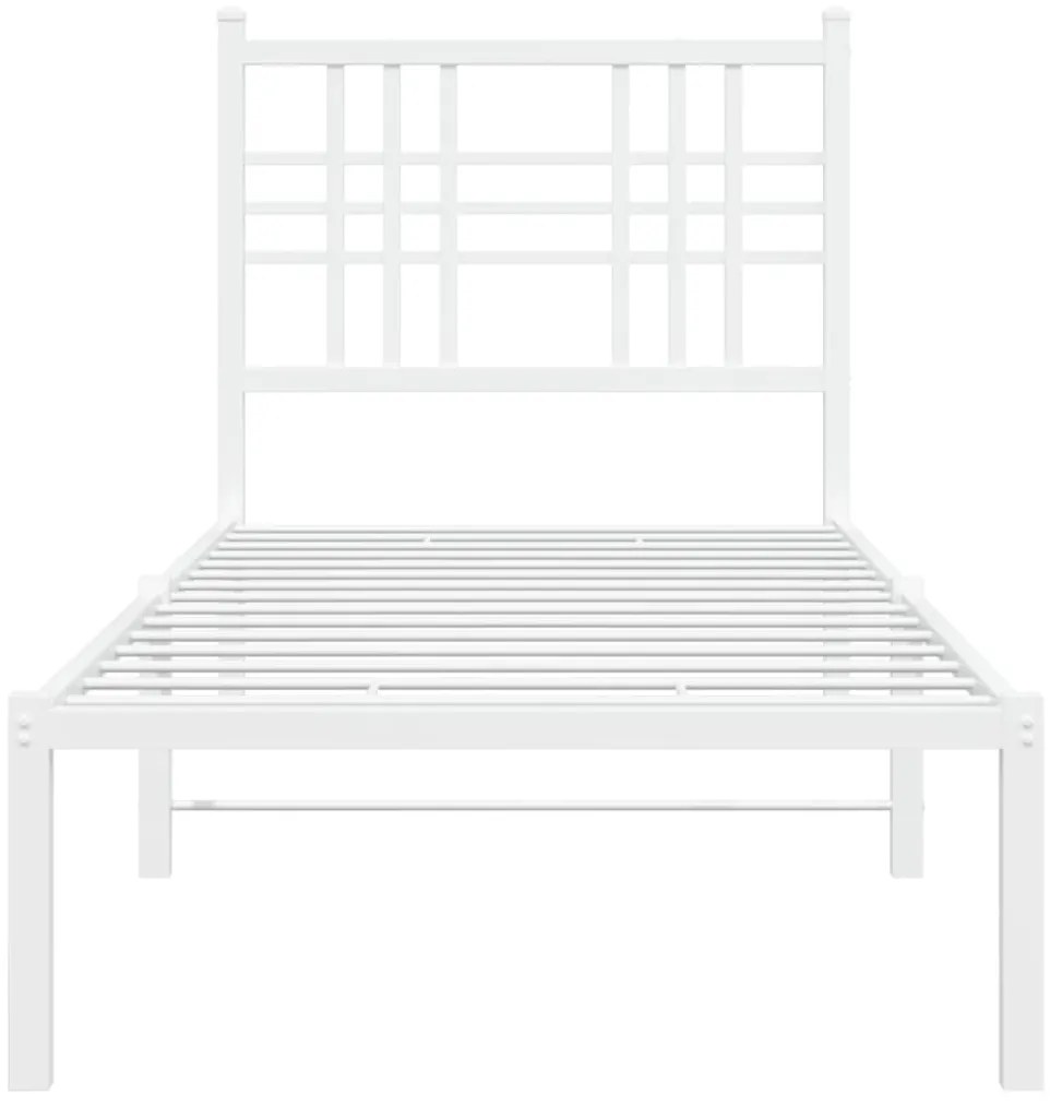 Estrutura de cama com cabeceira 80x200 cm metal branco