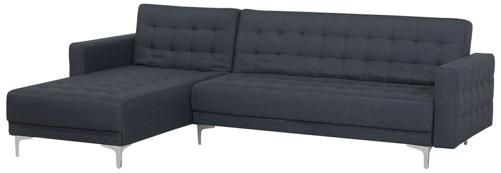 Sofá-cama de canto versão à direita de 4 lugares em tecido cinzento escuro ABERDEEN Beliani