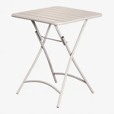 Mesa De Cozinha Quadrada 60x60 Cm Dobrável Em Aço Janti Tapioca Bege - Sklum