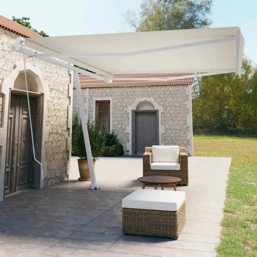 Toldo retrátil manual independente 450x350 cm cor creme