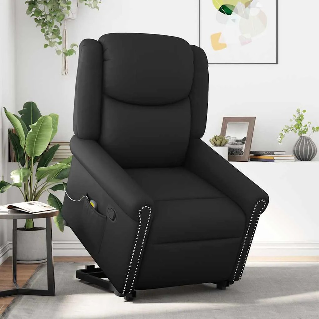 Poltrona massagens reclinável elevatória couro artificial