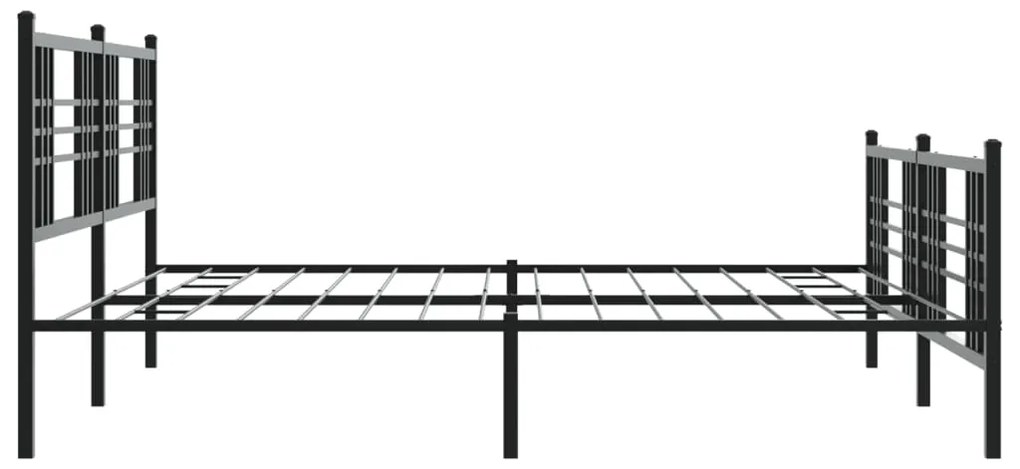 Estrutura de cama com cabeceira e pés 193x203 cm metal preto
