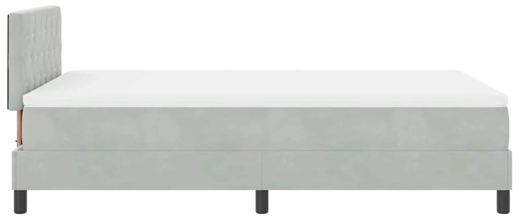Cama Box com Colchão vidaXL Cinza Claro Pequeno Duplo Veludo