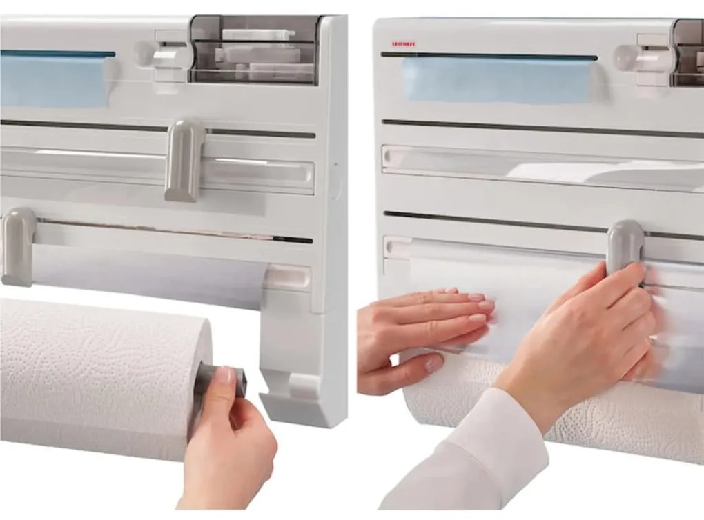 Suporte de parede p/ rolos de cozinha Parat Plus branco 25723