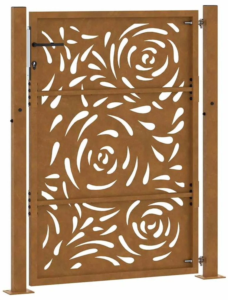 Portão de jardim 105x130 cm design de chama de aço resistente