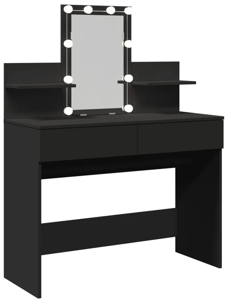 Toucador com luzes LED 100x40x130 cm preto