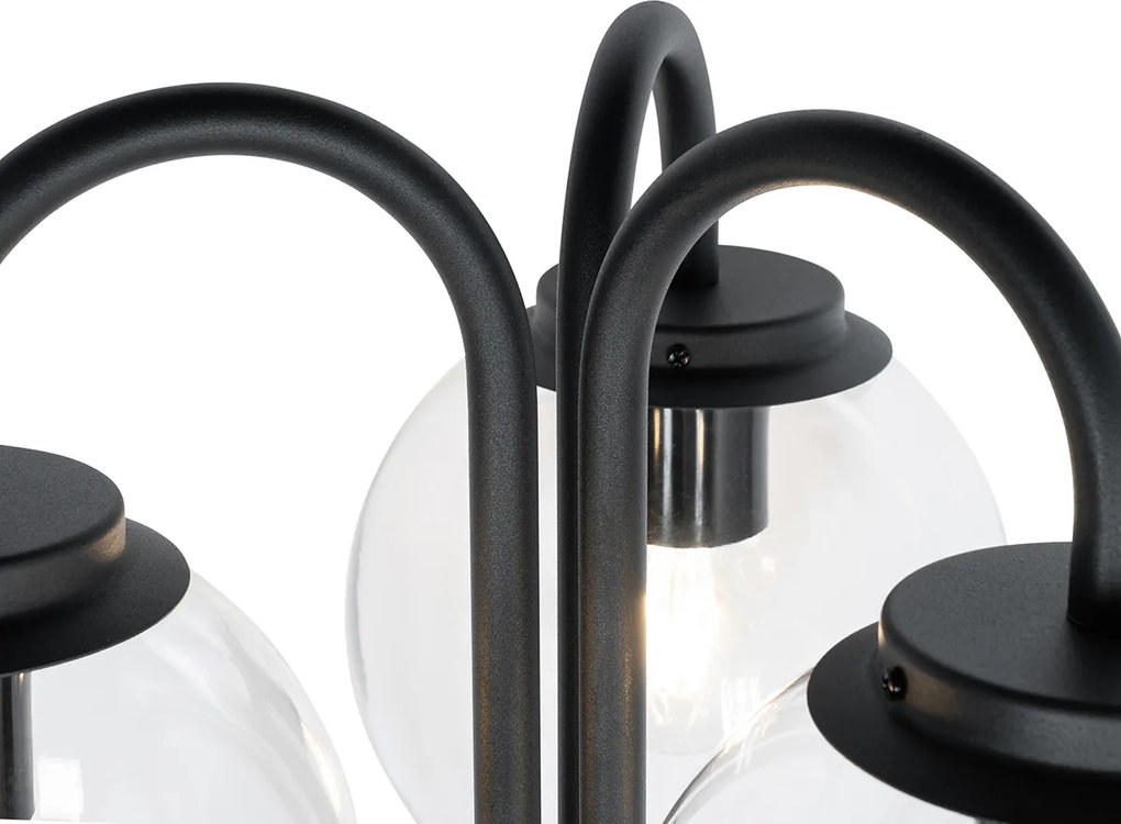 Lanterna preta com plástico 200 cm 3-luzes IP44 - Sfera