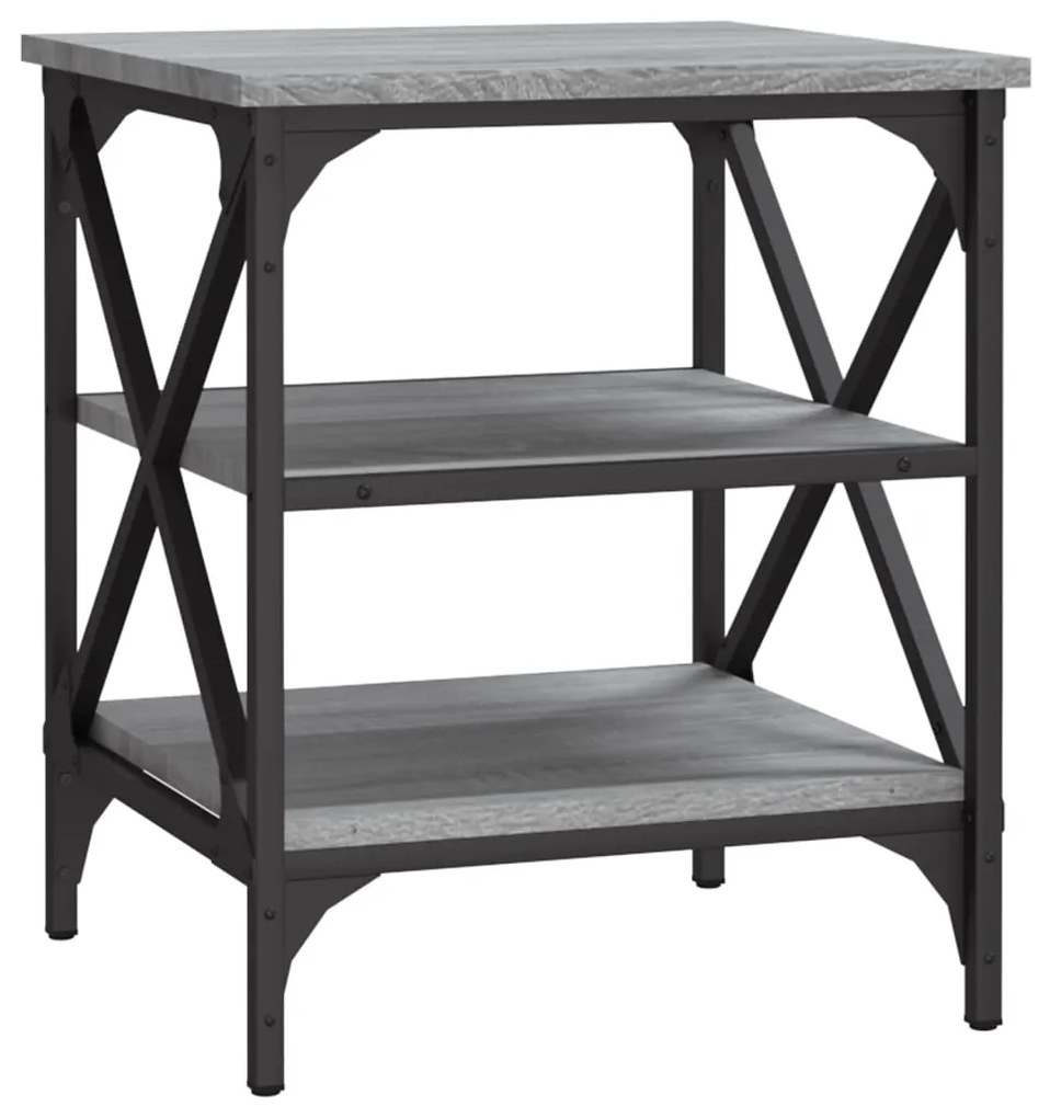 Mesas de apoio 2 pcs 40x42x50 cm derivados madeira cinza sonoma