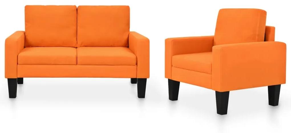Conjunto de sofás 2 pcs tecido laranja