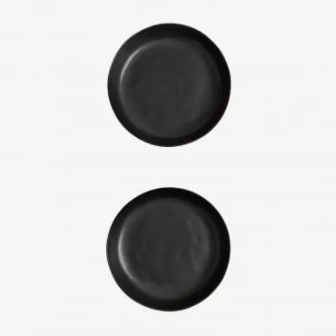 Pacote De 2 Pratos Belvere Deep Preto - Sklum