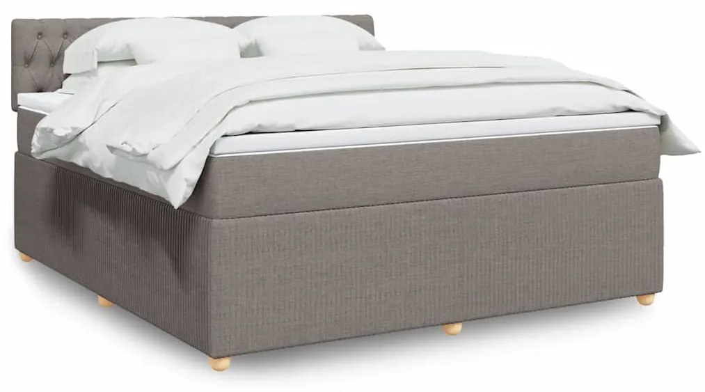 vidaXL Cama com molas/colchão 180x200 cm tecido castanho-acinzentado