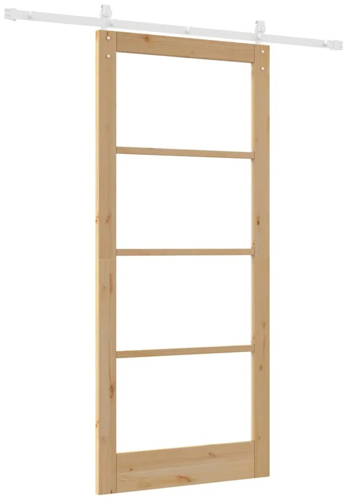 Porta Deslizante vidaXL com Conjunto de Hardware 'ORKDAL'Madeira Sólid
