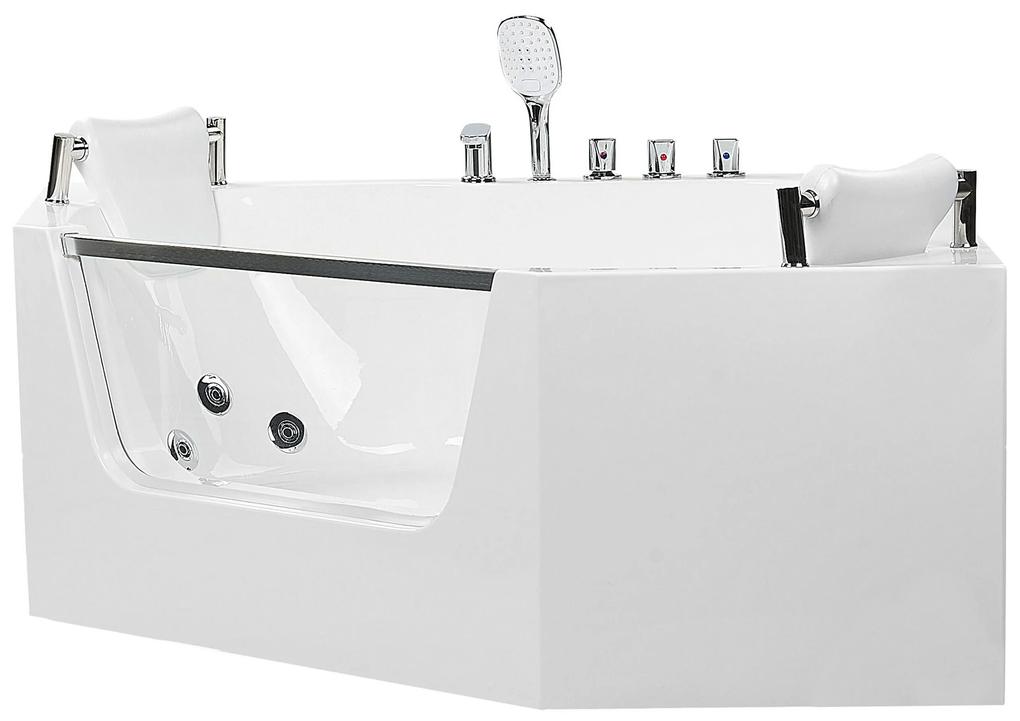Banheira de hidromassagem de canto em acrílico branco 150 x 150 cm CANTALLA Beliani