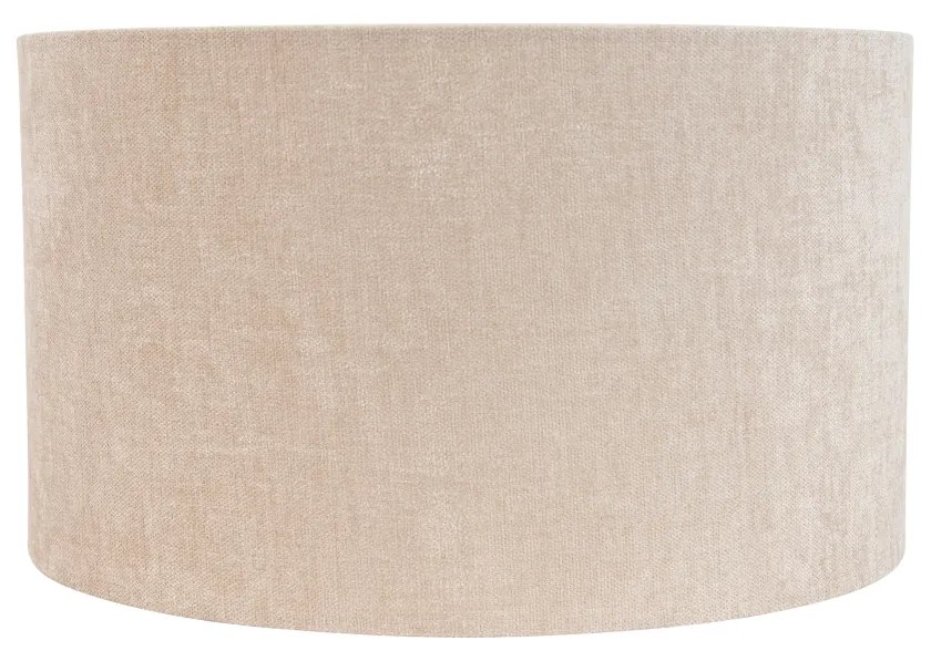 Abajur de tecido castanho claro redondo 35/35/20