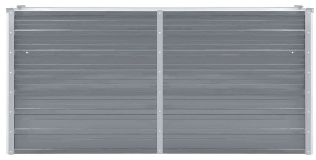 Canteiro elevado de jardim aço galvanizado 160x40x77cm cinzento