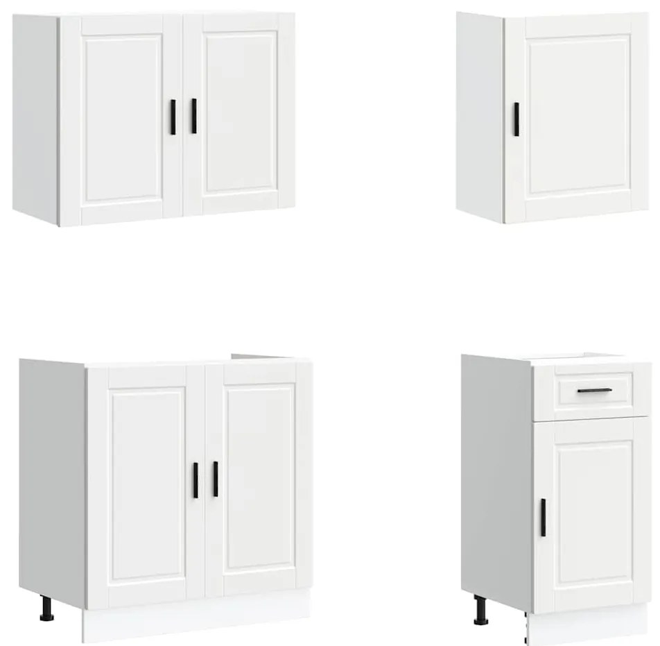 7 peças armário de cozinha conjunto Kalmar branco