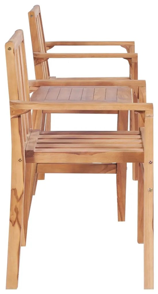 3 pcs conjunto de bistrô teca maciça