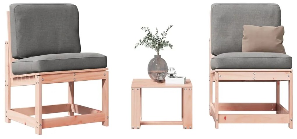 3 pcs conjunto lounge de jardim madeira de douglas maciça