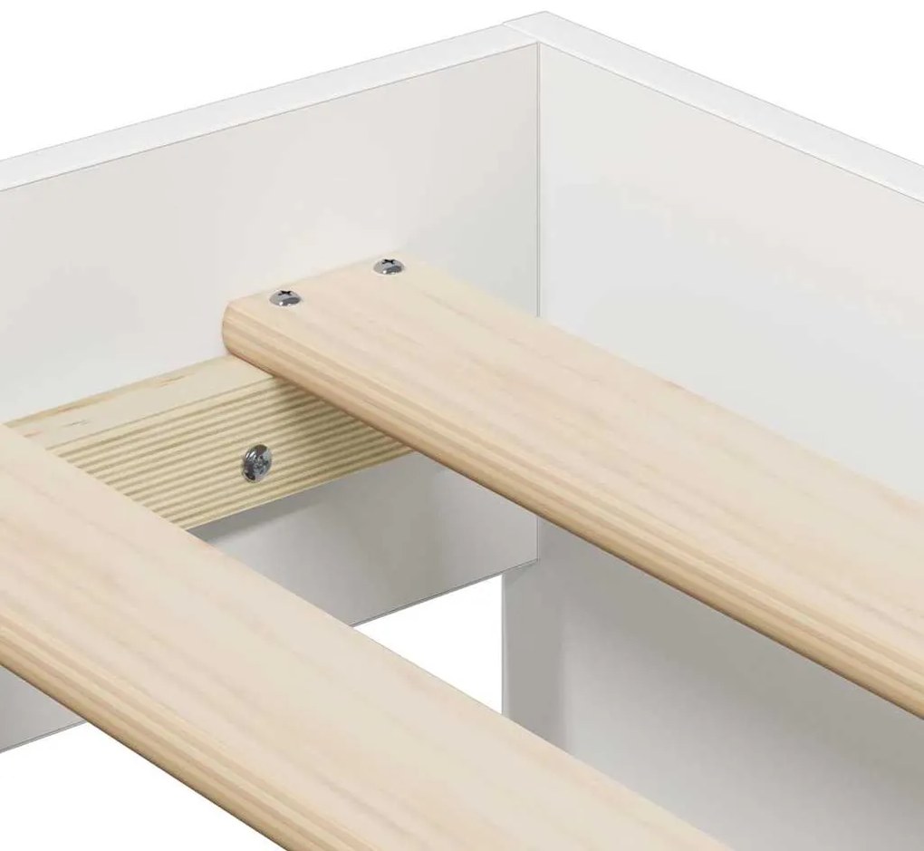 Cama de Armazenamento Branca 100x200 cm