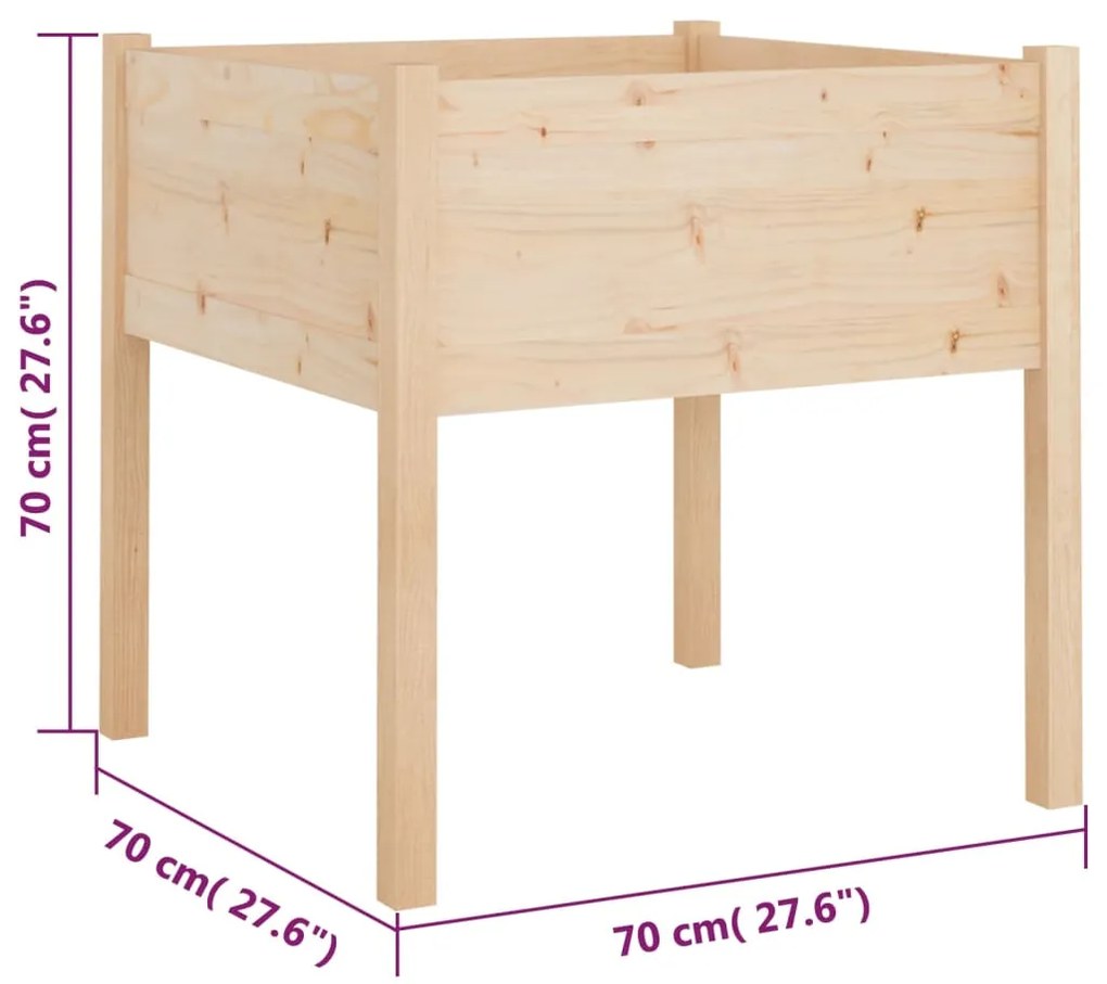 Vasos de jardim 2 pcs 70x70x70 cm madeira de pinho maciça