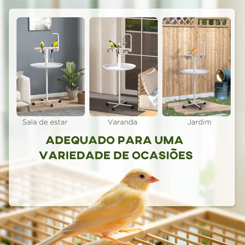 PawHut Comedouro para Pássaros de Exterior com Rodas Ø60x138 cm Comedo