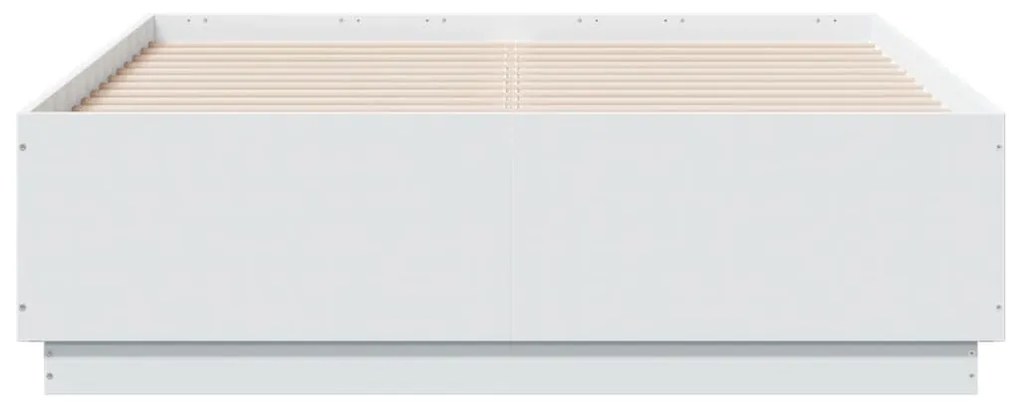 Estrutura cama c/ luzes LED 135x190 cm derivados madeira branco