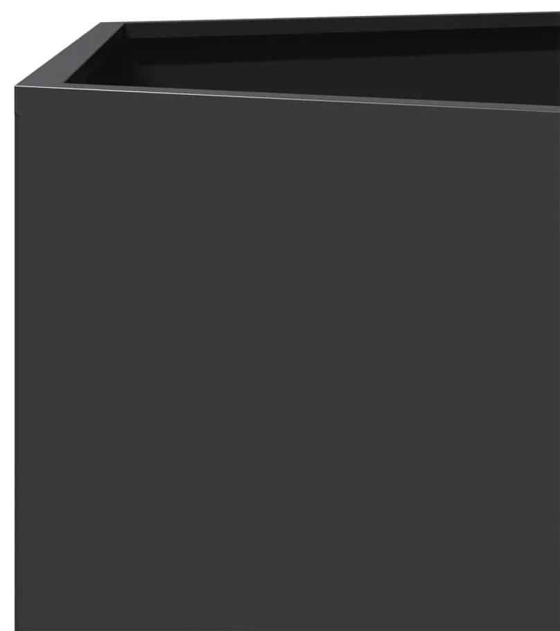 Vasos floreiras de jardim 2 pcs hexagonal 46x40x45 cm aço preto