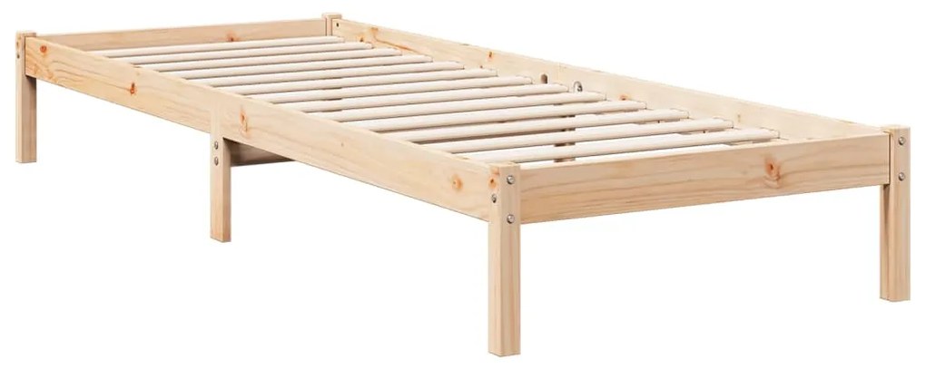 Cama extra longa sem colchão 80x210 cm madeira de pinho maciça