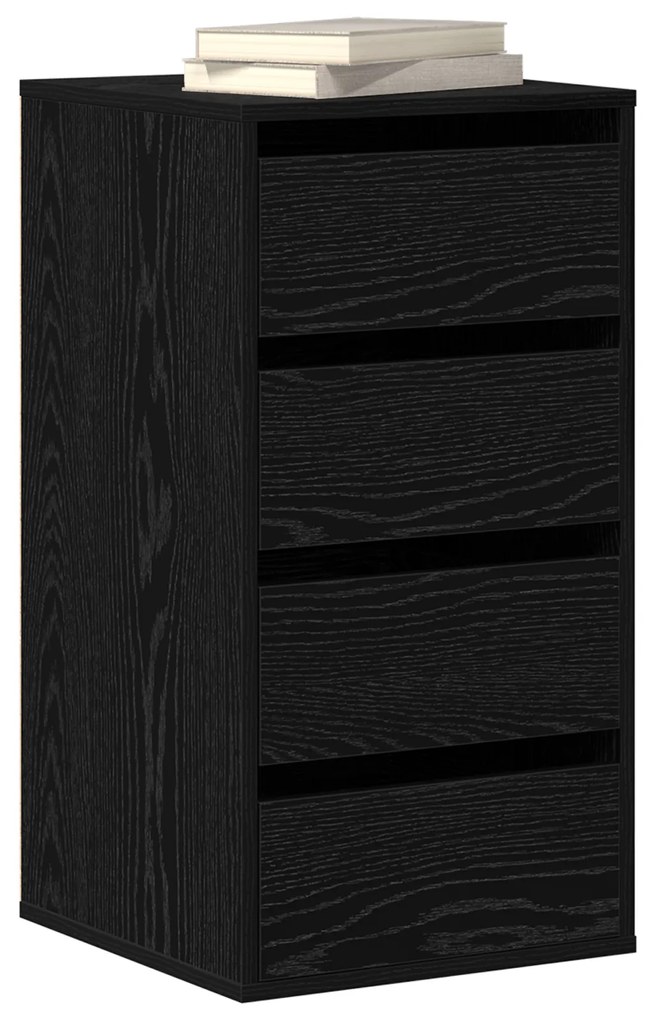 Cômoda de Canto Preto Carvalho 40x41x76 cm Madeira Derivada