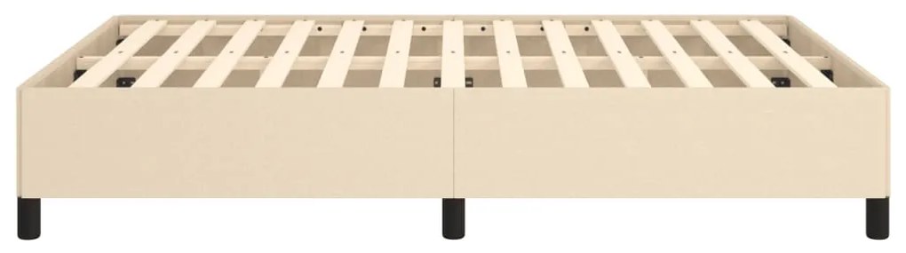 Estrutura de cama sem colchão 140x200 cm tecido cor creme