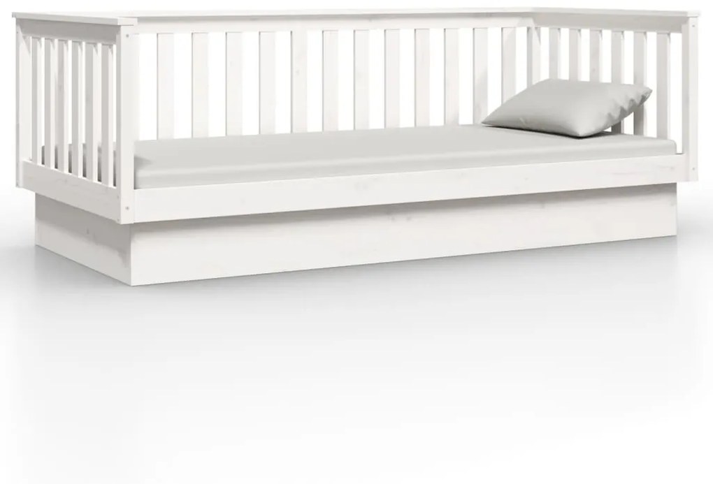 Sofá-cama 80x200 cm madeira de pinho maciça branco