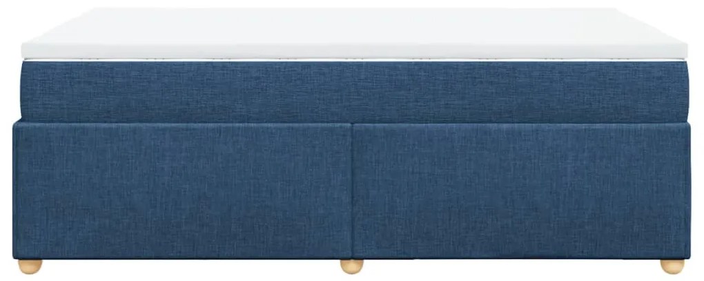 Cama com molas/colchão 120x200 cm tecido azul