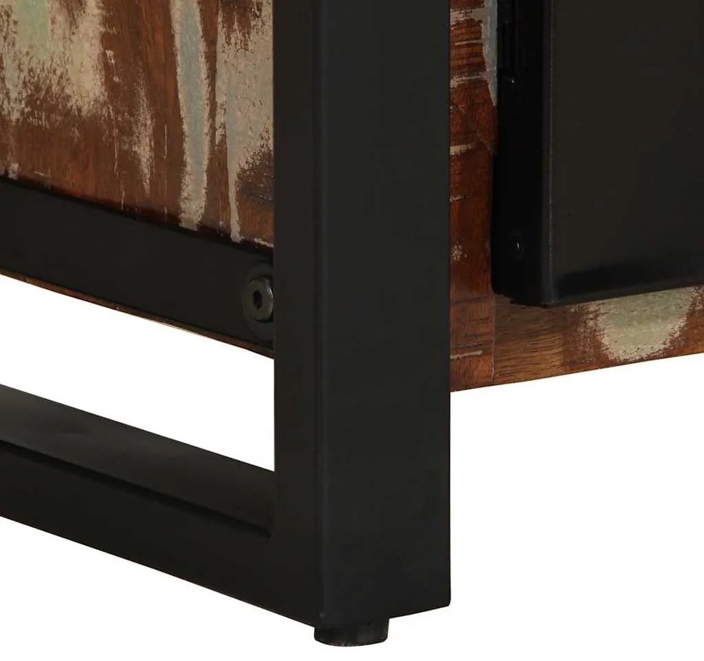 Mesa de cabeceira multicor 40x30x50cm madeira maciça recuperada