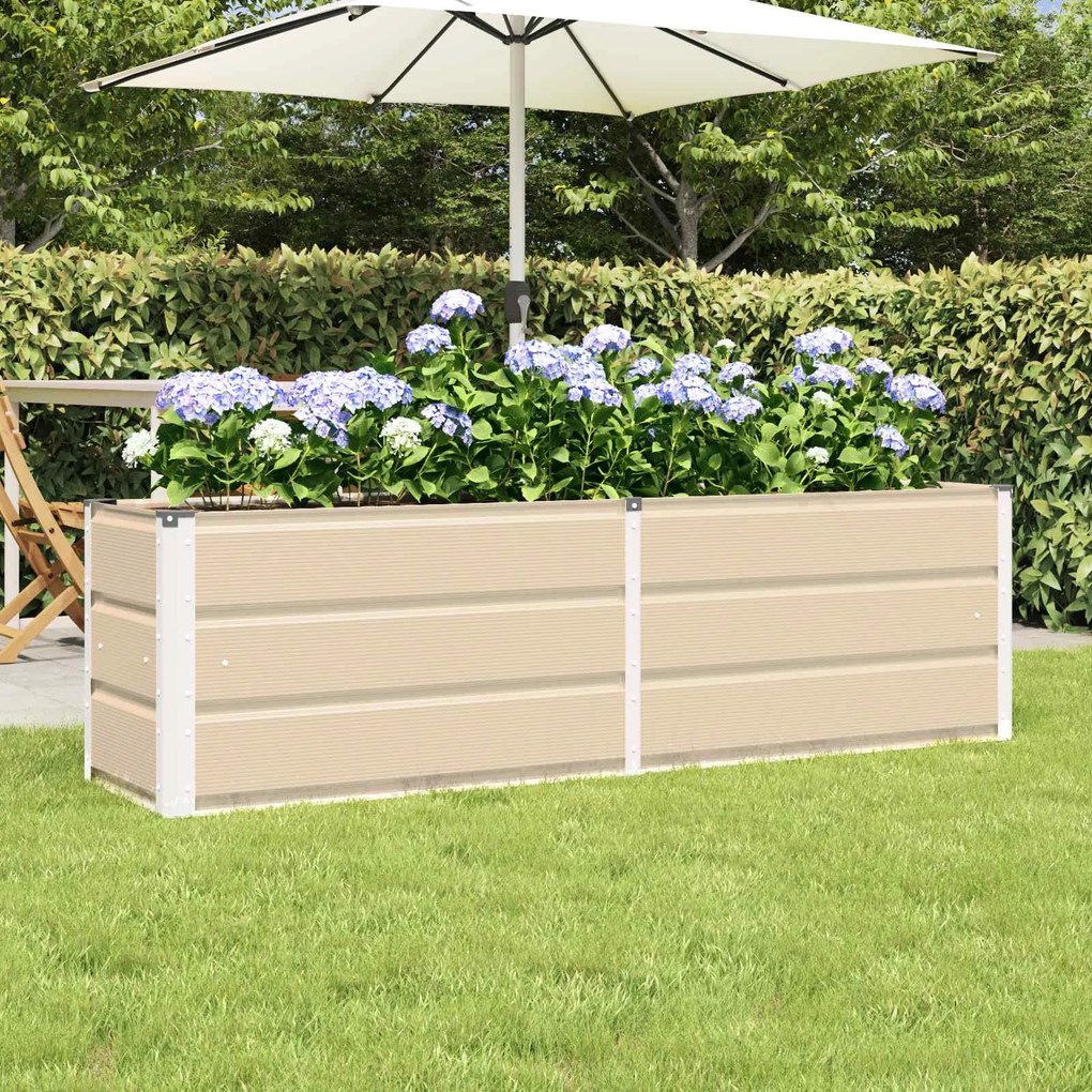 vidaXL Floreira Ivory 160 x 40 x 45 cm Aço