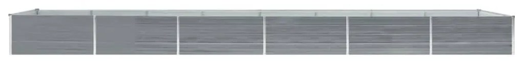 Canteiro elevado jardim aço galvanizado 600x80x45 cm cinzento